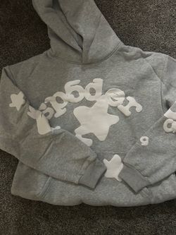 GREY SP5DER HOODIE