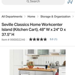 Island Kitchen Work Center