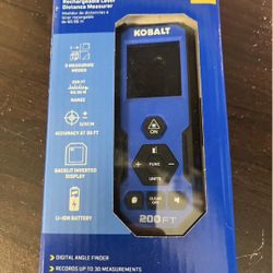 Kobalt 200-ft Indoor Red Laser Distance Measurer with Backlit Display