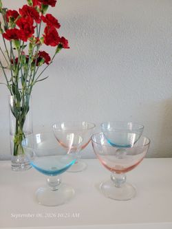 Footed Dessert Glass Bowls
