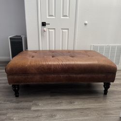 Pottery Barn Leather Ottoman