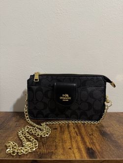 Coach Signature Crossbody Clutch with Chain Strap