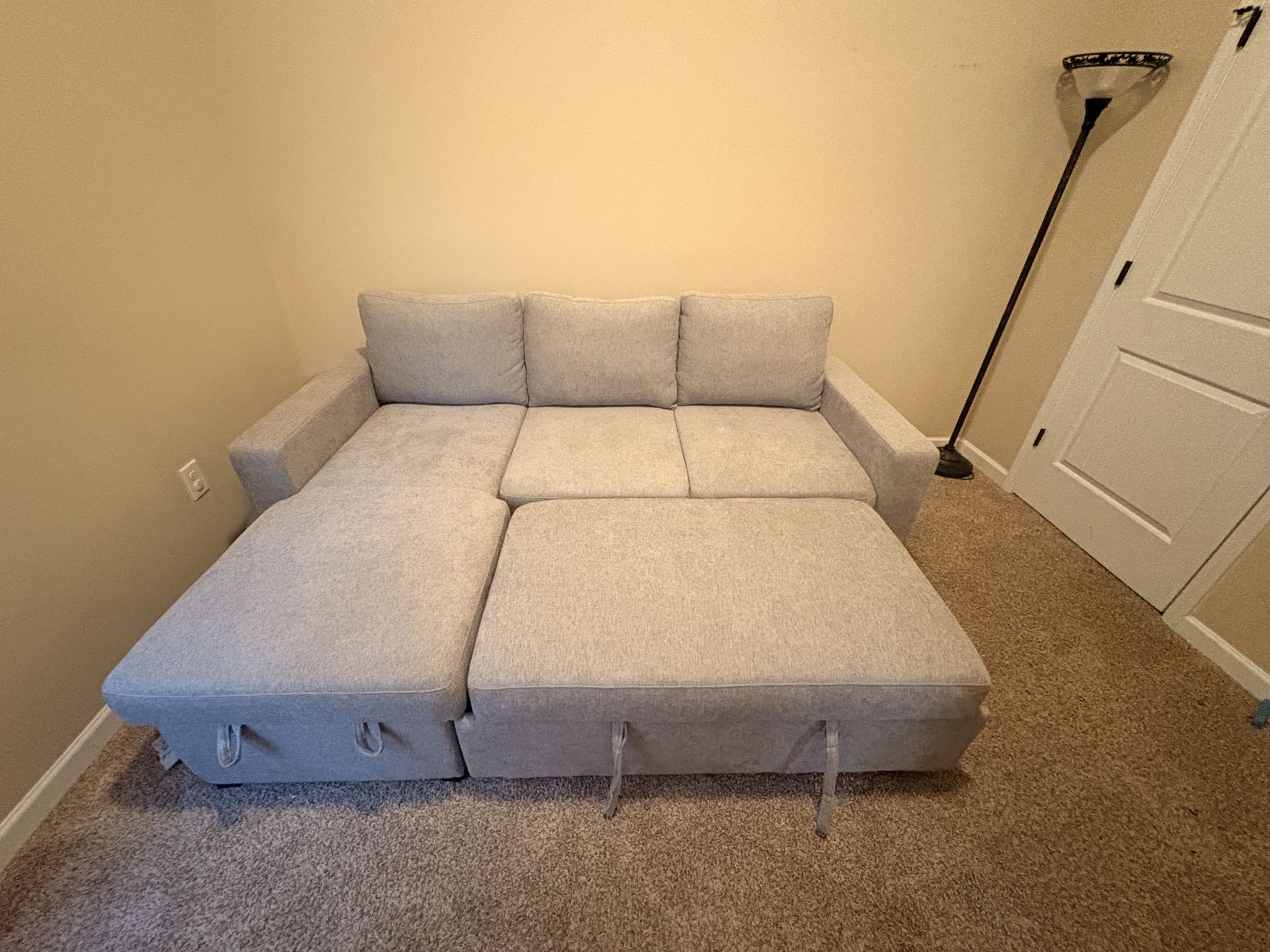 2 Piece Fabric Convertible SOFA with Reversible Storage Chaise