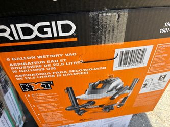 RIDGID 6 Gal. 3.5 Peak HP NXT Shop Vacuum Wet Dry Vac with General Debris Filter, Locking Hose and Attachments