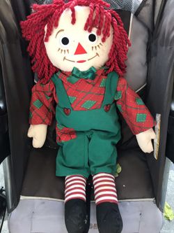 Raggedy Andi 1998 Snowden I love you heart 24”