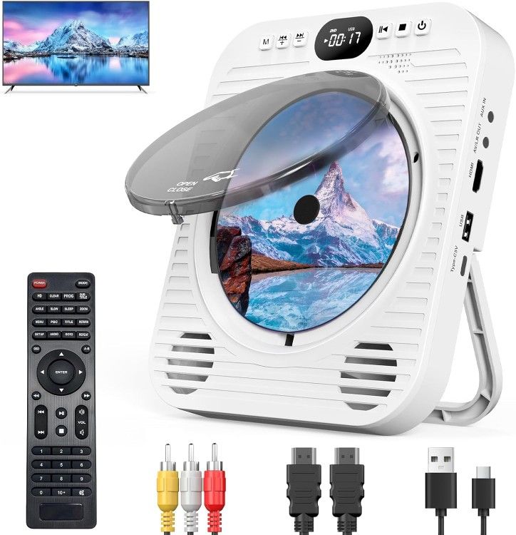 NEW - CD DVD Player Bluetooth with Speakers - HDMI AUX USB