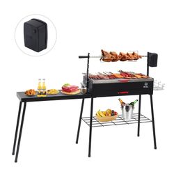 Charcoal Grill, Portable Charcoal Grill, Rotisserie Grill, Foldable Barbecue