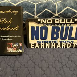 DALE EARNHARDTS BOOK Earnhardt's No Bull Since 1951 Phoenix Arizona Ford Booster Vanity License Plate And cover plate  ALL FOR $65