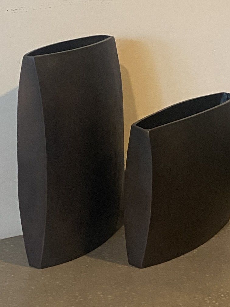 Crate & Barrel Modern Metal Vases Made In India 