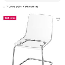 IKEA TOBIAS Chair, clear/chrome plated