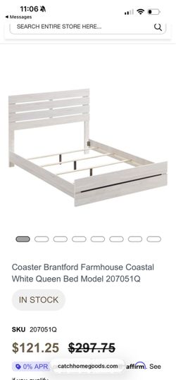 Coaster Brantford Farmhouse Coastal White Queen Bed