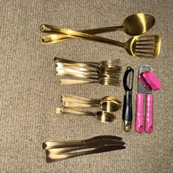 gold kitchen utensils set