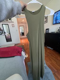 Army green long dress