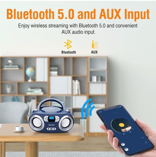  FM Radio, Bluetooth, and USB Port | Clear Stereo Sound | CD-R/RW and MP3 CDs 