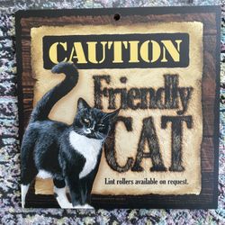 Tuxedo Black And White Cat Wooden Picture Art Home Decor