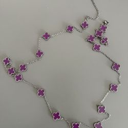 Women’s purple four-leaf clover Necklace