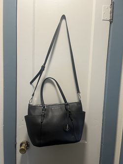Black leather Crossbody Purse