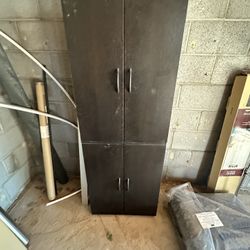 Black And Cabinet With Shelves Pick Up Today