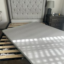 Bed Frame, Mattress Support, A Night Stand , and Dresser 