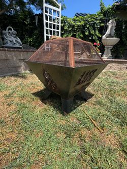 Steel Firepit with lazar cutouts