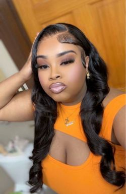 Long Black Body Wave Lace Front Wig