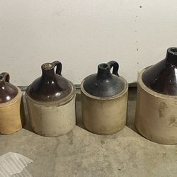 Antique Whiskey Jugs (4)