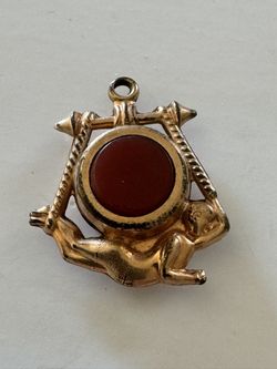 VTG Goldstone Carnelian Anchor & Bathing Beauty Pendant