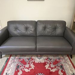Benita Sleet Leather Sofa And Love Seat 