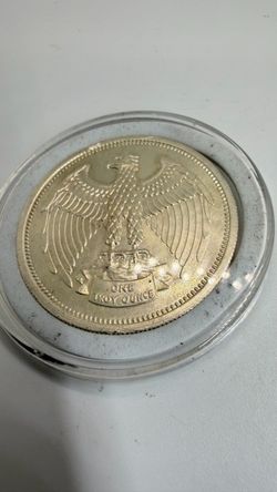 RARE 1973 LETCHER MINT 1 TROY OZ .999 FINE SILVER ROUND – VINTAGE EAGLE DESIGN