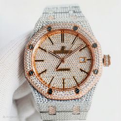 🔥 Luxury Automatic Diamond Watch – Full Custom VVS Setting 🔥
