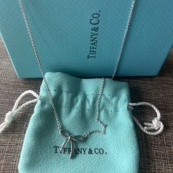 Tiffany & Co Silver Bow Necklace 