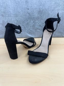 Mix No. 6 Black Strappy Block Heel Sandals Y2K Night Out Ankle Strap Heels