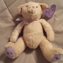 NEW Mother's Day 8" bear plush cream with lavender accents ONLY $2!