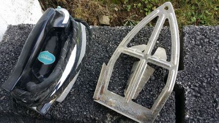 Sunbeam iron with special no-burn coating on the bottom and stand