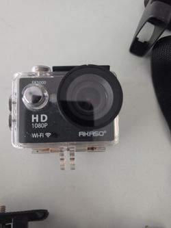 Akaso action camera and accessories