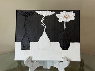 Black and White Vases Painting, 8x10 in