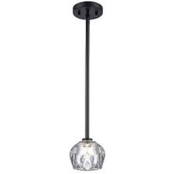 Sequoia 1-Light Black Modern Mini Pendant Light