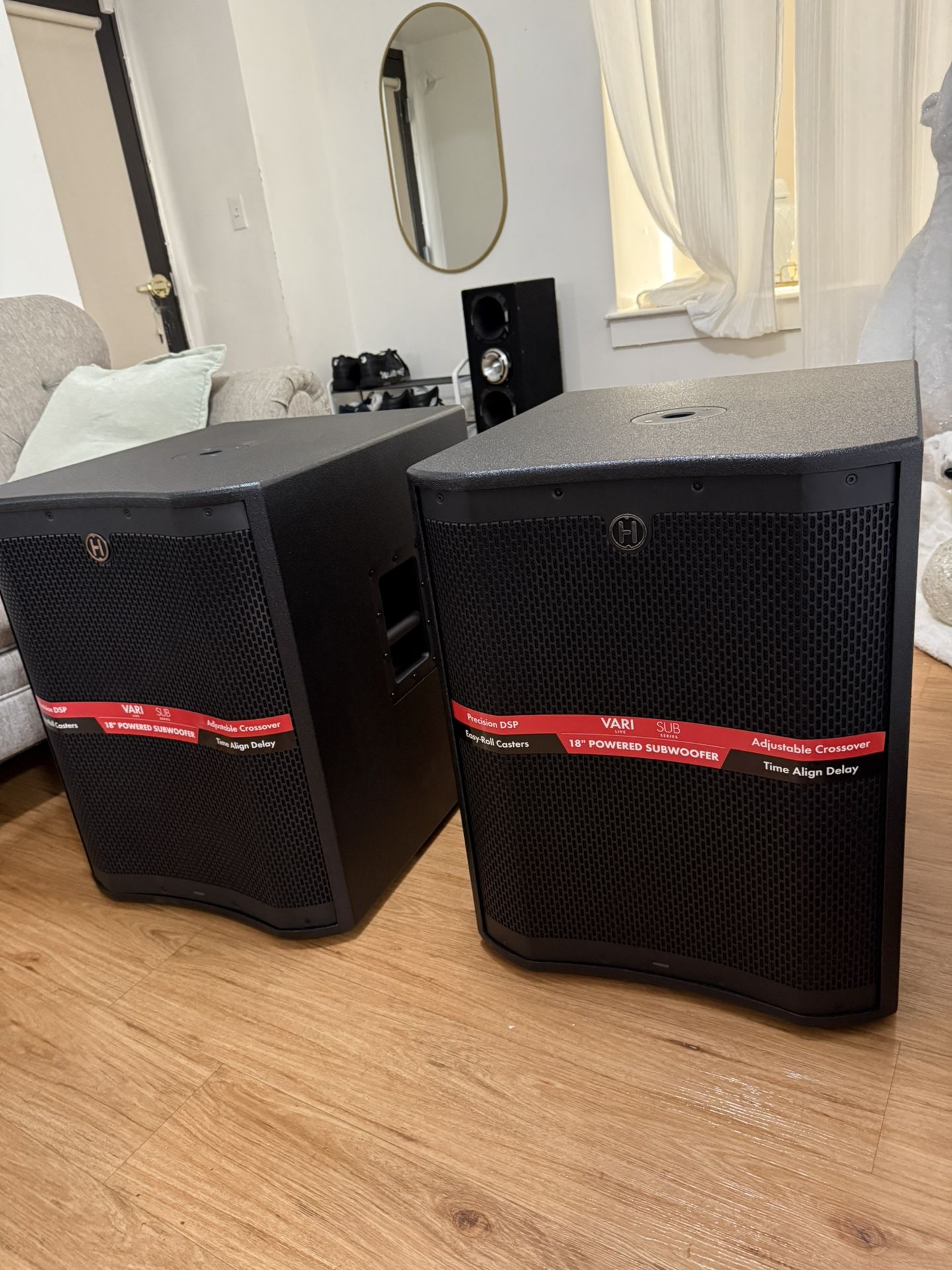 (2) Harbinger VARI VS18 18" Powered Subwoofer New Never Used