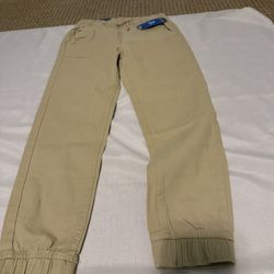 New Nautica Boys School Uniform Khaki Size 10-12 Medium Regular Jogger Style Tapered Pants
