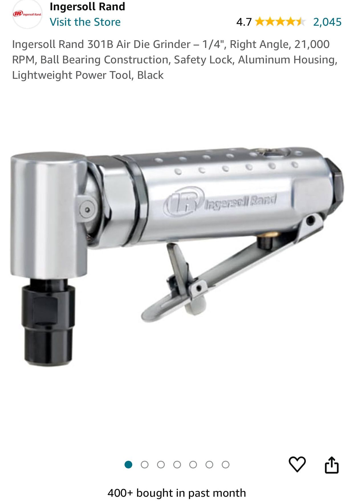 Ingersoll Rand 301B Air Die Grinder – 1/4