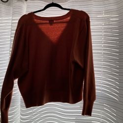 Cardigan, Burnt Orange In Color And Size Large