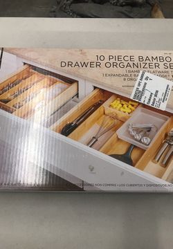 10 piece Bamboo Drawer Organizer Set