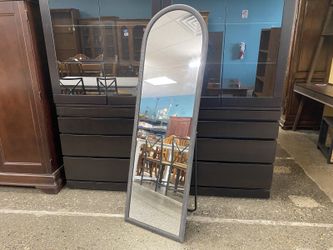 MAY FORESTRY Black Arched Fluted Standing Mirror