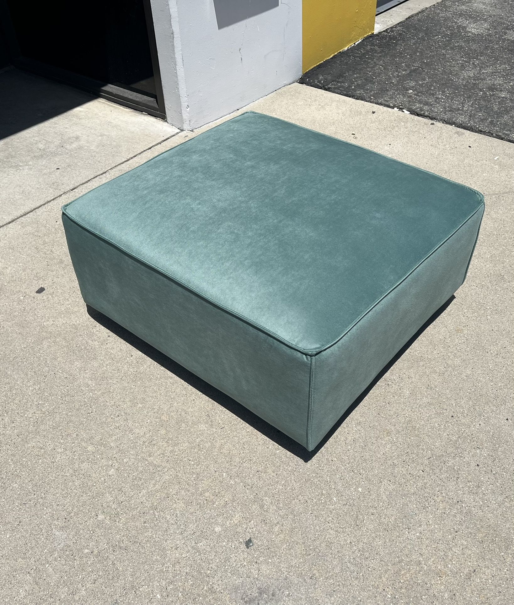 Green Velvet Ottoman