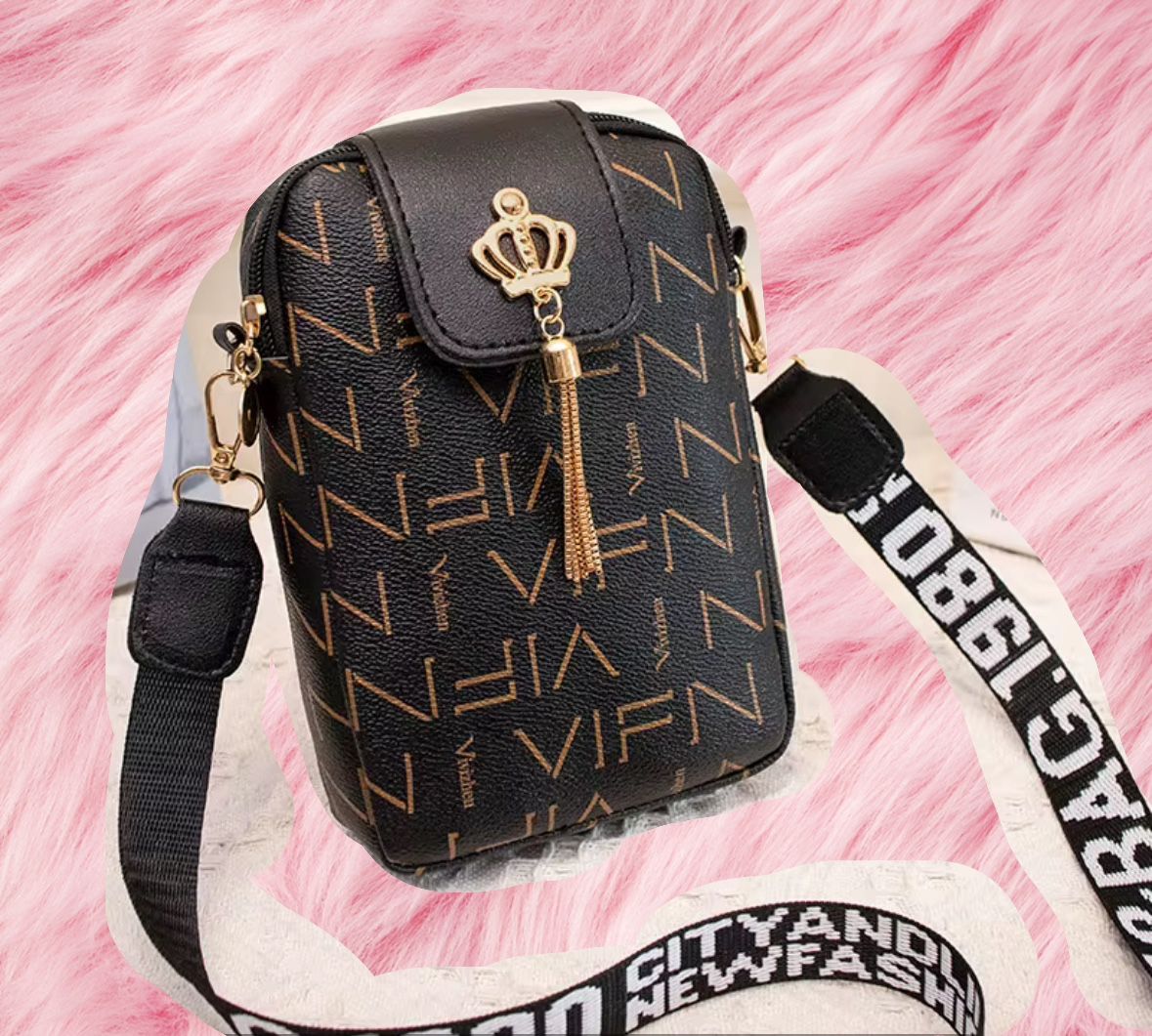 Women’s Mini Black Cross Body Bag Adjustable Straps