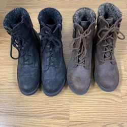 Women’s Lace Up Black And Brown Pairs Ankle Boots