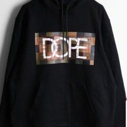 DOPE HIP HOP STYLE BIG CAMO DOPE FRONT LOGO MEN'S THICK HEAVYWEIGHT HOODIE SWEATER SIZE LARGE BLACK BRAND NEW WITH TAGS CHECK OUT MY OFFERS. 
