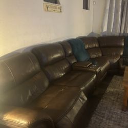 Electric Leather Sectional 