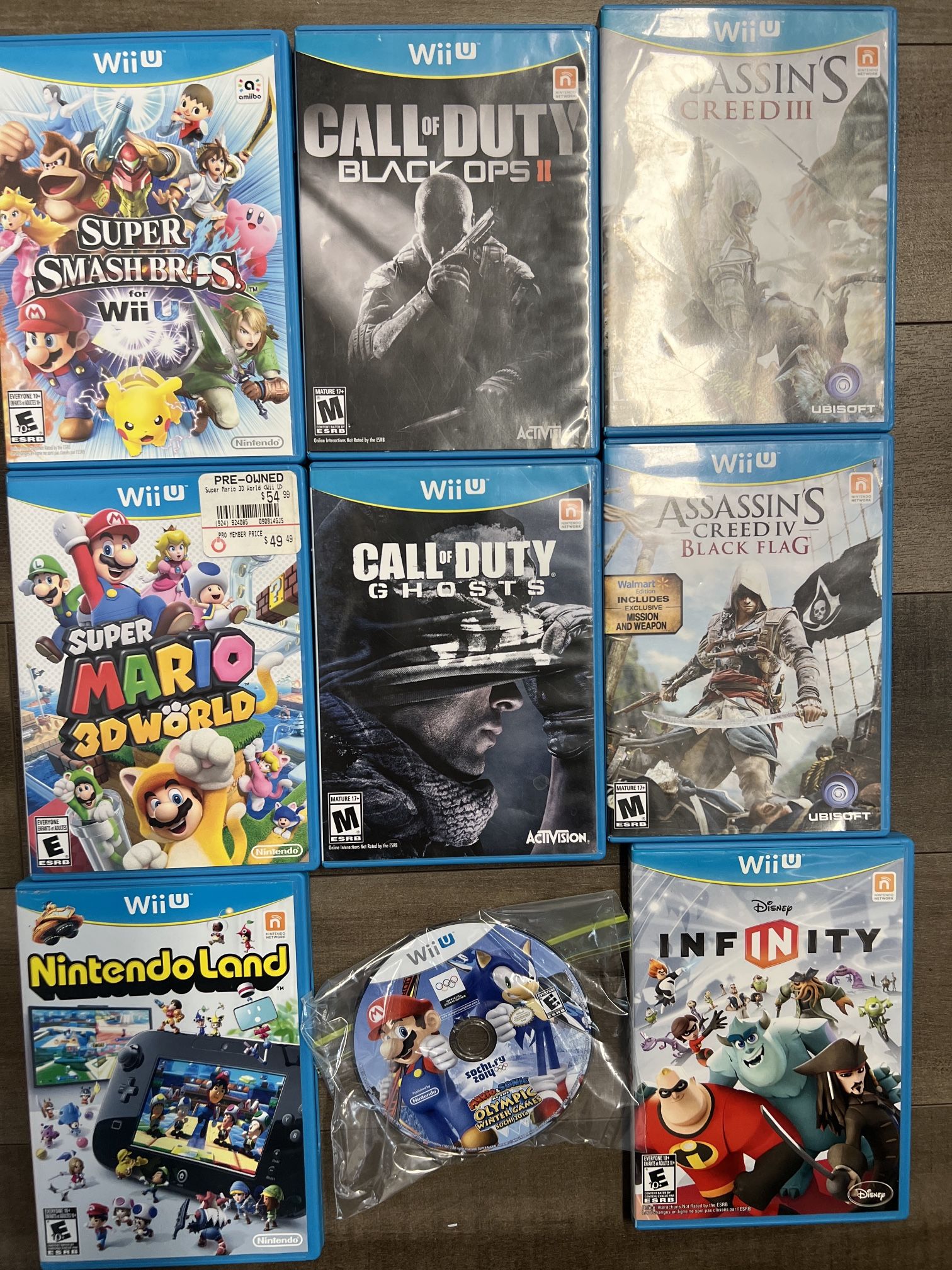 WII U GAMES. PRICES BELOW