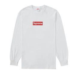 Supreme Box Logo L/S Tee White Size L